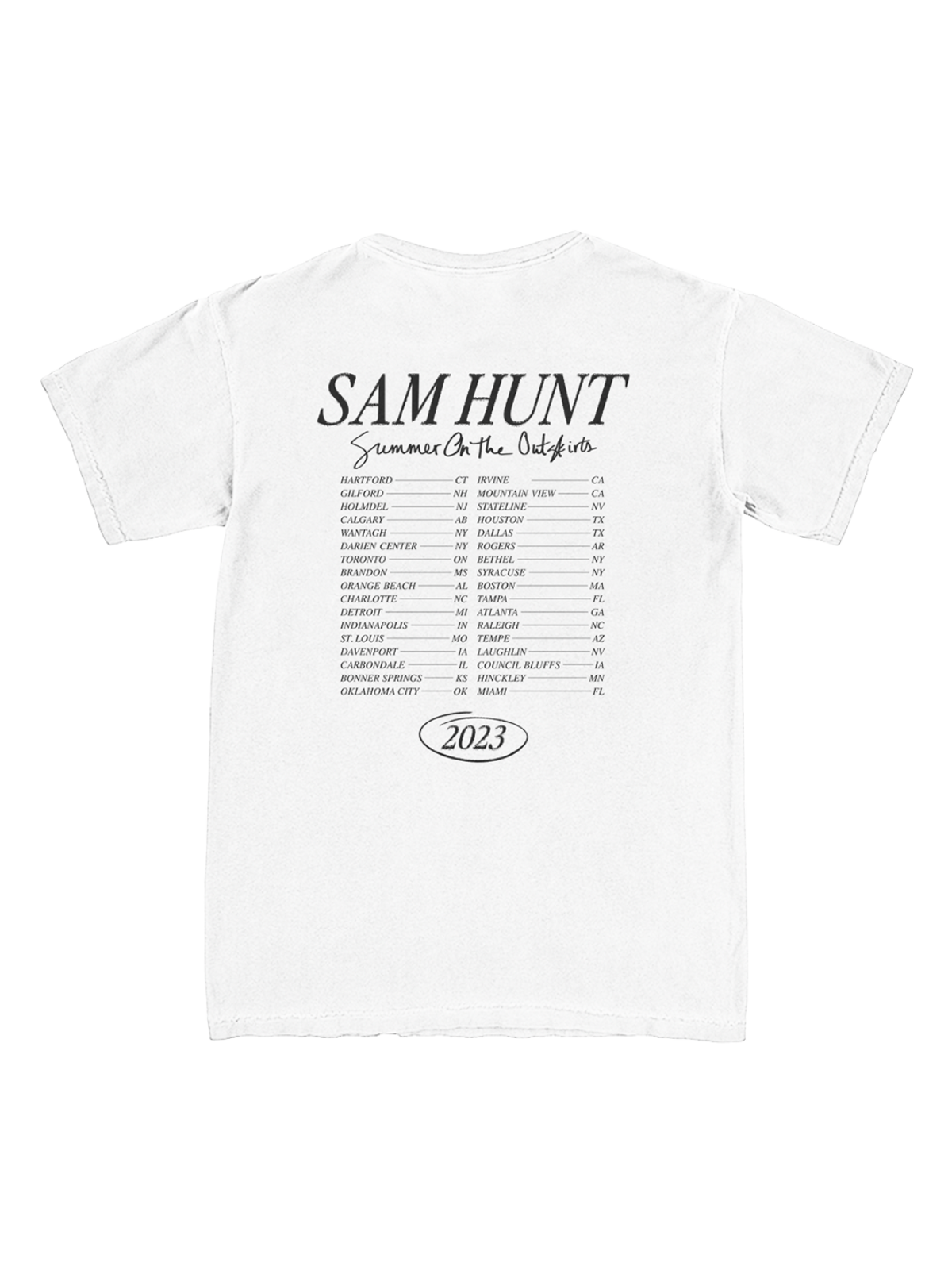 Outskirts 2023 White Photo Tee Sam Hunt Official Store